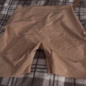 Beige Seamless Shapewear Shorts with low back